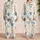 Sea Turtle Coastal Summer Evenings At Home, Plus Size Women, Ivory Resort Vibes Satin Pajamas Set - 2