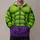 Green Muscular Hero Costume With Purple Trousers For Halloween Cosplay And Fan Events All-over Print Hoodie (Lightweight) - 1