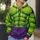 Green Muscular Hero Costume With Purple Trousers For Halloween Cosplay And Fan Events All-over Print Hoodie (Lightweight) - 5