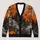 Halloween Moon Bats and Black Cat Scene for Spooky Autumn Celebrations All-over Print Knitted Cardigan - 1