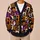 Retro Halloween Patchwork with Black Cats and Pumpkins for Cozy Autumn Festivities All-over Print Knitted Cardigan - 6