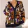 Retro Halloween Patchwork with Black Cats and Pumpkins for Cozy Autumn Festivities All-over Print Knitted Cardigan - 4
