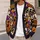 Retro Halloween Patchwork with Black Cats and Pumpkins for Cozy Autumn Festivities All-over Print Knitted Cardigan - 5