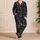 Charcoal Black Dachshund And Bone Scatter For Cozy At-Home Evenings, Dog Lovers Gift Satin Pajamas Set - 4