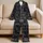 Charcoal Black Dachshund And Bone Scatter For Cozy At-Home Evenings, Dog Lovers Gift Satin Pajamas Set - 5