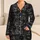 Charcoal Black Dachshund And Bone Scatter For Cozy At-Home Evenings, Dog Lovers Gift Satin Pajamas Set - 1