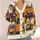 Six Spooky Pug Halloween Scenes for Festive Autumn Layering and Dog Lover Gifts All-over Print Knitted Cardigan - 4