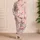 Blush Pink Santa Face Motif for Cozy Christmas Nights and Holiday Gifting At Home Satin Pajamas Set - 4