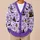 Purple Gingham Haunted House Halloween Spooky Season Autumn Layering Gift for Her All-over Print Knitted Cardigan - 6
