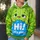 Green Tablet Buddy Character Halloween Cosplay for Fans and Family Costume Parties All-over Print Hoodie (Lightweight) - 5