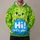 Green Tablet Buddy Character Halloween Cosplay for Fans and Family Costume Parties All-over Print Hoodie (Lightweight) - 1
