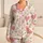 Cherry Blossom Hearts For Spring Gifts, Soft Ivory Pink Lounge Style At Home For Women Satin Pajamas Set - 1