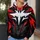 Black And Red Angular Action Costume Look For Halloween Cosplay And Fan Events All-over Print Hoodie (Lightweight) - 5