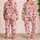 Pink Halloween Pumpkins, Ghosts And Bats Cozy Autumn Sleepwear For Women At Home Satin Pajamas Set - 2