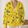 Playful Yellow Space Aliens And UFOs For Casual Everyday Wear And Cosmic Adventure Fans All-over Print Knitted Cardigan - 2