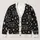 Black And White Celestial Stars And Crescent Moon For Relaxed Everyday Streetwear Style All-over Print Knitted Cardigan - 1