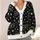 Black And White Celestial Stars And Crescent Moon For Relaxed Everyday Streetwear Style All-over Print Knitted Cardigan - 4