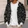 Black And White Celestial Stars And Crescent Moon For Relaxed Everyday Streetwear Style All-over Print Knitted Cardigan - 5