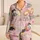 Sleepy Cat Cuddle Scene On Soft Blush Pink For Cozy Nights And Relaxed Evenings At Home Satin Pajamas Set - 1