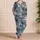 Playful Puppy Party Dusty Blue Cozy Bedtime Comfort For Boys And Girls At Home Style Satin Pajamas Set - 4