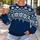 Nordic Snowflake Motifs for Cozy Alpine Getaways and Relaxed Winter Weekends Outdoors All-over Print Knitted Sweater - 5