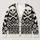 Black White Skull Crossbones Geometric Motif for Halloween and Streetwear Style All-over Print Knitted Cardigan - 1