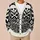Black White Skull Crossbones Geometric Motif for Halloween and Streetwear Style All-over Print Knitted Cardigan - 6