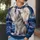 Howling Wolf Beneath a Full Moon for Winter Nights and Mountain Adventure Lovers All-over Print Hoodie (Lightweight) - 5