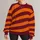 Burnt Orange Burgundy Wide Stripes for Casual Streetwear and Autumn Outings All-over Print Knitted Sweater - 1
