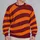 Burnt Orange Burgundy Wide Stripes for Casual Streetwear and Autumn Outings All-over Print Knitted Sweater - 2
