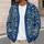 Blue Paisley And Floral Motifs For Bohemian Everyday Layering And Artistic Casual Style All-over Print Knitted Cardigan - 5
