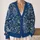 Blue Paisley And Floral Motifs For Bohemian Everyday Layering And Artistic Casual Style All-over Print Knitted Cardigan - 2