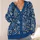 Blue Paisley And Floral Motifs For Bohemian Everyday Layering And Artistic Casual Style All-over Print Knitted Cardigan - 4