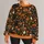 Jack-O'-Lantern And Bat Halloween Collage For Festive Autumn Outings All-over Print Knitted Sweater - 1