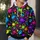 Colorful Paw Prints and Neon Paint Splashes for Playful Everyday Streetwear All-over Print Hoodie (Lightweight) - 5