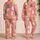 Sweet Coral Cat And Heart Repeat For Cozy Nights, Sleepovers, And Gifted Her Style Satin Pajamas Set - 2