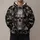Red-Eyed Skull and Bone Motifs for Dark Alternative Style and Halloween Nights All-over Print Hoodie (Lightweight) - 1