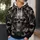Red-Eyed Skull and Bone Motifs for Dark Alternative Style and Halloween Nights All-over Print Hoodie (Lightweight) - 5