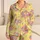 Retro Yellow Leopard Spots Lounge Style for Summer Evenings, Giftable for Women Satin Pajamas Set - 1