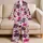 Tropical Hibiscus And Monstera Resort Vacation Wear For Women On Warm Getaway Days Satin Pajamas Set - 5