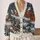Santa Sleigh Snowy Woodland Flowers For Cozy Holiday Layering Gift For Women All-over Print Knitted Cardigan - 2