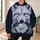 White Wolf and Rose Portrait for Bold Nature Lovers and Winter Nights All-over Print Hoodie (Lightweight) - 6