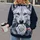 White Wolf and Rose Portrait for Bold Nature Lovers and Winter Nights All-over Print Hoodie (Lightweight) - 2