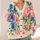 Watercolor Floral Elegance for Relaxed Everyday Layering, Women's Spring Outings All-over Print Knitted Cardigan - 4