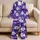 Royal Violet Hibiscus Blooms For Resort Evenings, Tropical Luxe Loungewear For Women Satin Pajamas Set - 5