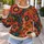 Folk Floral Medallions in Teal and Rust for Autumn Casual Style All-over Print Knitted Sweater - 5