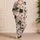 Taupe Beige Daisy Blooms Resort Lounge Sleepwear for Summer Getaways and Cozy Evenings Satin Pajamas Set - 4