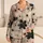 Taupe Beige Daisy Blooms Resort Lounge Sleepwear for Summer Getaways and Cozy Evenings Satin Pajamas Set - 1