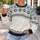Nordic Blue And Ivory Geometric Motifs For Cozy Autumn Weekend Wear All-over Print Knitted Sweater - 5
