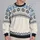 Nordic Blue And Ivory Geometric Motifs For Cozy Autumn Weekend Wear All-over Print Knitted Sweater - 2